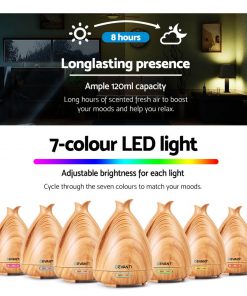DEVANTI Aroma Diffuser Air Humidifier Light Wood Grain 120ml