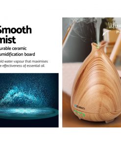 DEVANTI Aroma Diffuser Air Humidifier Light Wood Grain 120ml