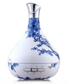 DEVANTI Aroma Diffuser Aromatherapy LED Night Light Air Humidifier Purifier Blue And White Porcelain Pattern 300ml