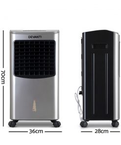 Devanti Portable Evaporative Air Cooler - Silver