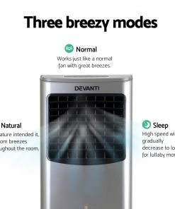 Devanti Portable Evaporative Air Cooler - Silver