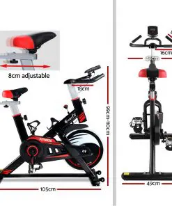 Everfit Spin Exercise Bike Fitness Commercial Home Workout Gym Equipment Black