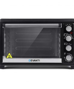 Devanti Electric Convection Oven Benchtop Rotisserie Grill 45L Black