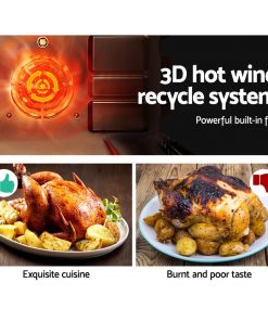 Devanti Electric Convection Oven Benchtop Rotisserie Grill 45L Black