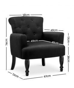 Artiss French Lorraine Chair Retro Wing - Black