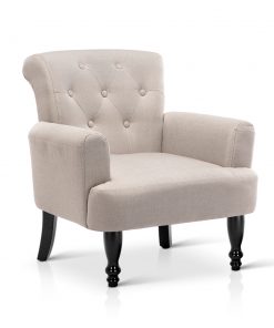 Artiss French Lorraine Chair Retro Wing - Taupe