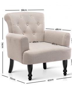 Artiss French Lorraine Chair Retro Wing - Taupe