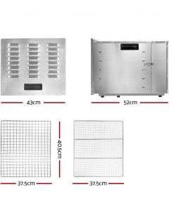 DEVANTI Food Dehydrator 304 Stainless Steel 10 Trays 1000W