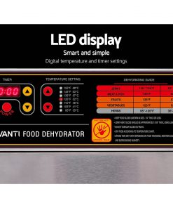 DEVANTI Food Dehydrator 304 Stainless Steel 10 Trays 1000W