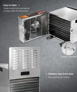 DEVANTI Food Dehydrator 304 Stainless Steel 10 Trays 1000W