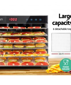 DEVANTi 6 Trays Commercial Food Dehydrator Stainless Steel Fruit Dryer