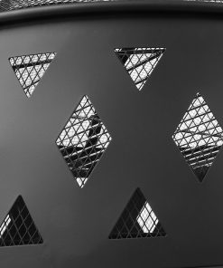 Grillz 32 Inch Portable Outdoor Fire Pit and BBQ - Black