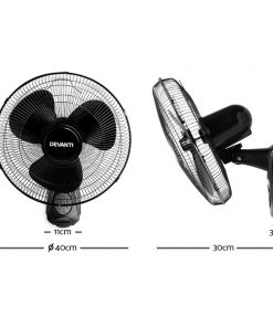 Devanti 40cm 16" Wall Mountable Fan - Black