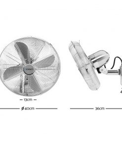 Devanti 40cm 16" Wall Mountable Fan - Silver