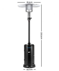 Devanti Portable Gas Patio Heater - Black and Silver