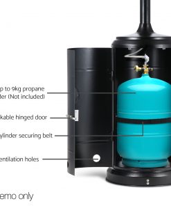 Devanti Portable Gas Patio Heater - Black and Silver