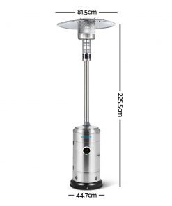 Devanti Portable Gas Patio Heater - Silver