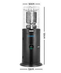 Devanti Portable Gas Patio Heater - Black and Silver