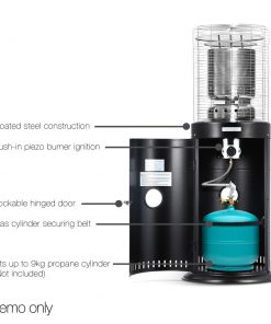 Devanti Portable Gas Patio Heater - Black and Silver