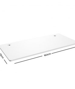 Electric Motorised Height Adjustable Standing Desk - Grey Frame with 160cm White Top