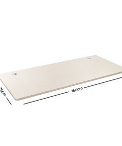 Electric Motorised Height Adjustable Standing Desk - Grey Frame with 160cm White Oak Top