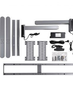 Electric Motorised Height Adjustable Standing Desk - Grey Frame with 160cm White Oak Top