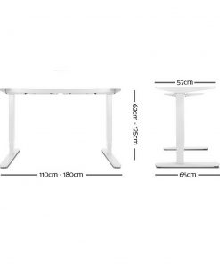 Artiss Height Adjustable Standing Desk Sit Stand Motorised Electric Roskos III White Black