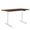 Electric Motorised Height Adjustable Standing Desk – White Frame with 160cm Walnut Top