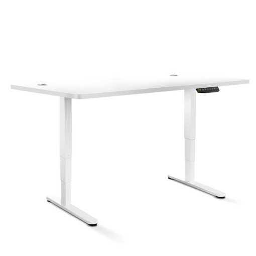 Electric Motorised Height Adjustable Standing Desk - White Frame with 160cm White Top