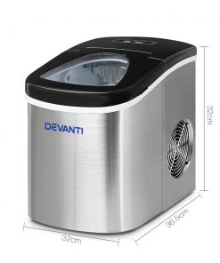 Devanti 2.4L Stainless Steel Portable Ice Cube Maker