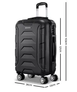 Wanderlite 20" Luggage Sets Suitcase Trolley Travel Hard Case Lightweight Black