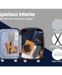 Wanderlite 2PCS Carry On Luggage Sets Suitcase TSA Travel Hard Case Lightweight Blue