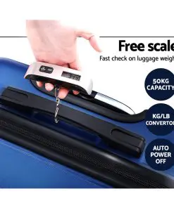 Wanderlite 2PCS Carry On Luggage Sets Suitcase TSA Travel Hard Case Lightweight Blue