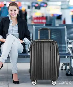 Wanderlite 24inch Lightweight Hard Suit Case Luggage Black
