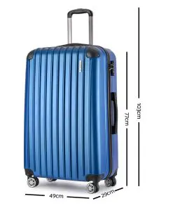 Wanderlite 2 Piece Lightweight Hard Suit Case Luggage Blue