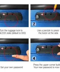 Wanderlite 2 Piece Lightweight Hard Suit Case Luggage Blue