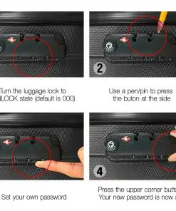 Wanderlite 3 Piece Lightweight Hard Suit Case Luggage Black