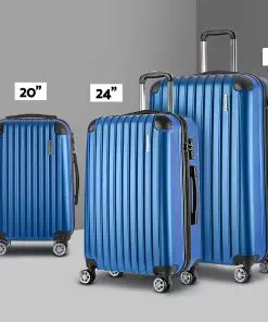 Wanderlite 3pc Luggage Sets Suitcases Set Travel Hard Case Lightweight Blue