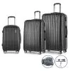 Wanderlite 3 Piece Luggage Suitcase Trolley – Black