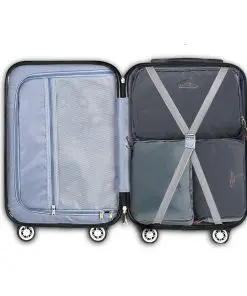 Wanderlite 3 Piece Luggage Suitcase Trolley - Black