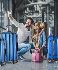 Wanderlite 3 Piece Luggage Suitcase Trolley - Blue