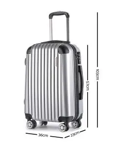 Wanderlite 3 Piece Luggage Suitcase Trolley - Silver