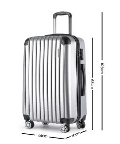 Wanderlite 3 Piece Luggage Suitcase Trolley - Silver
