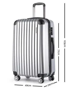 Wanderlite 3 Piece Luggage Suitcase Trolley - Silver