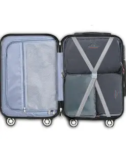 Wanderlite 3 Piece Luggage Suitcase Trolley - Silver