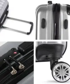 Wanderlite 3 Piece Luggage Suitcase Trolley - Silver