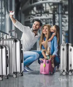 Wanderlite 3 Piece Luggage Suitcase Trolley - Silver