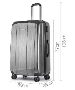 Wanderlite Lightweight Hard Suit Case Luggage Grey
