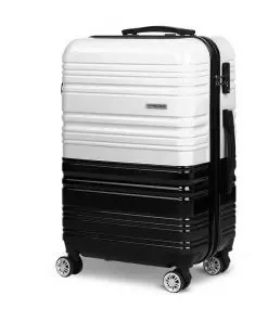 Wanderlite Lightweight Hard Suit Case Luggage Black & White