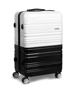 Wanderlite Lightweight Hard Suit Case Luggage Black & White